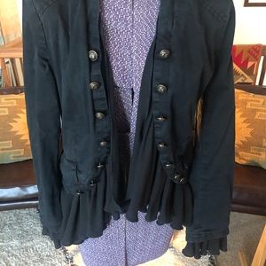 Freepeople well worn black military boho coat